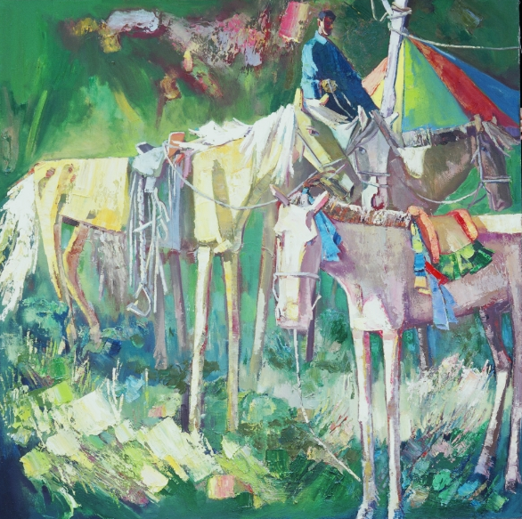 "Living Landscapes" will also feature three art exhibitions of work by the faculty of the Art College of Inner Mongolia, the faculty of the UK School of Art and Visual Studies, and students of both programs. Photo of "Human and Horse Series" by Boasibagen.
